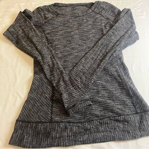 Lululemon Race Your Pace Long Sleeve Top Coco Pique Black Size 8